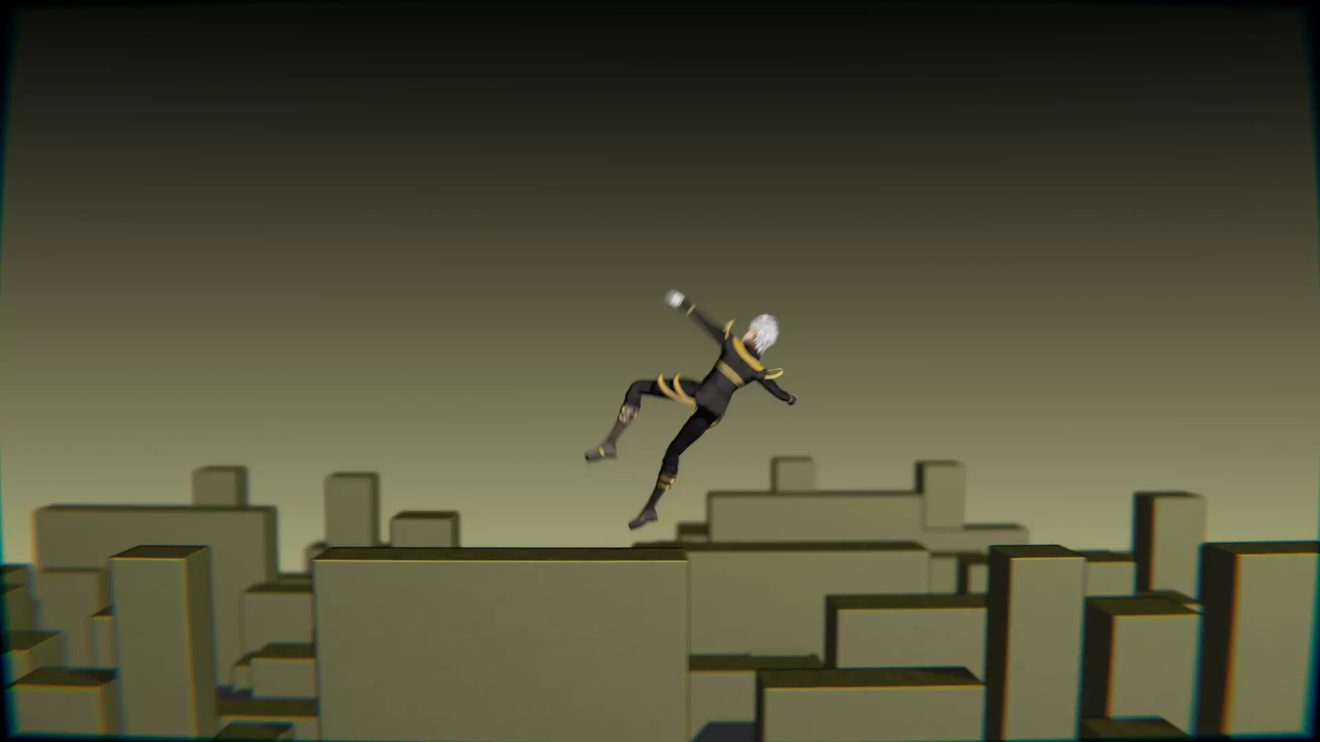 Neko Male Character Acrobatic Stunt animation Low-poly 3D model_31