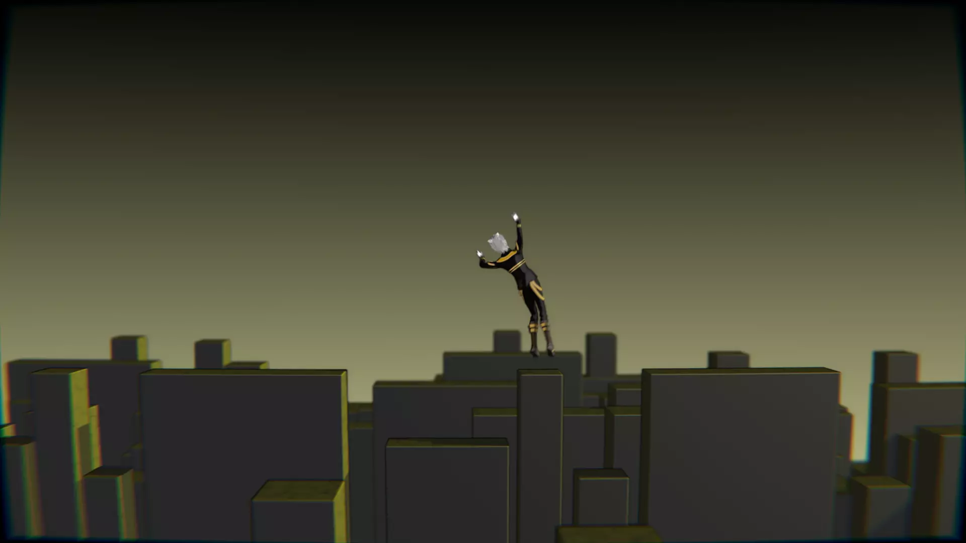 Neko Male Character Acrobatic Stunt animation Low-poly 3D model_19