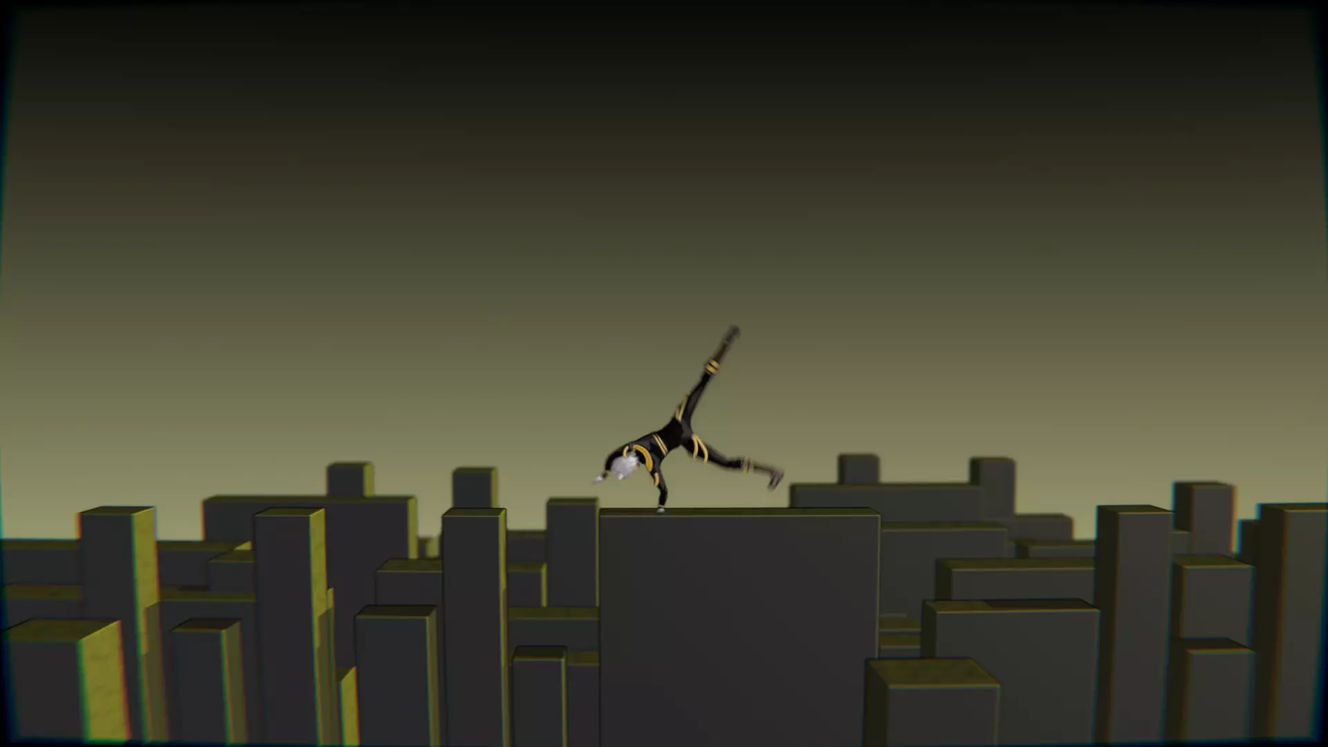 Neko Male Character Acrobatic Stunt animation Low-poly 3D model_20