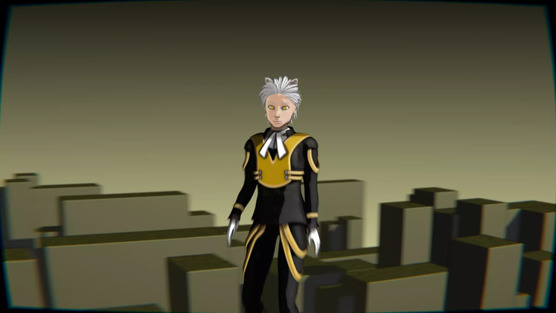 Neko Male Character Acrobatic Stunt animation Low-poly 3D model_9