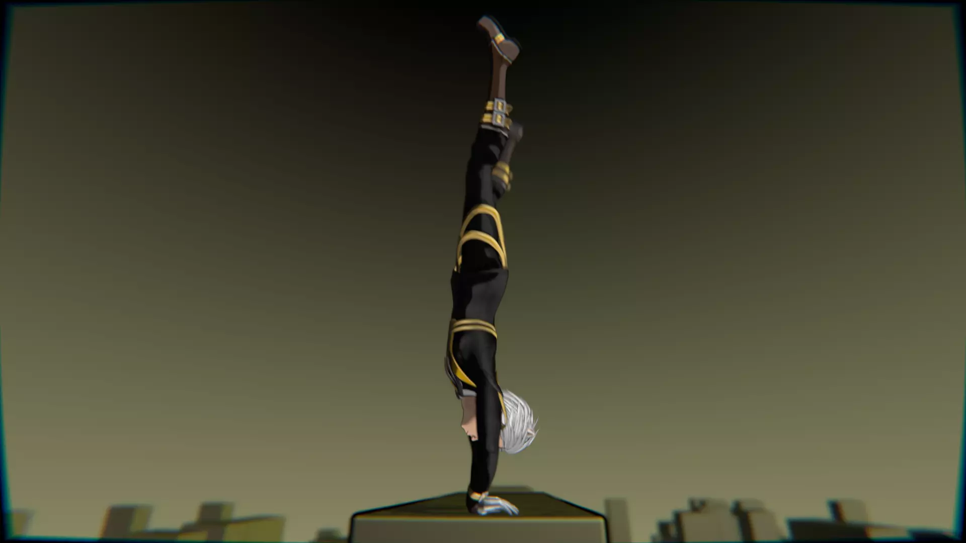 Neko Male Character Acrobatic Stunt animation Low-poly 3D model_29