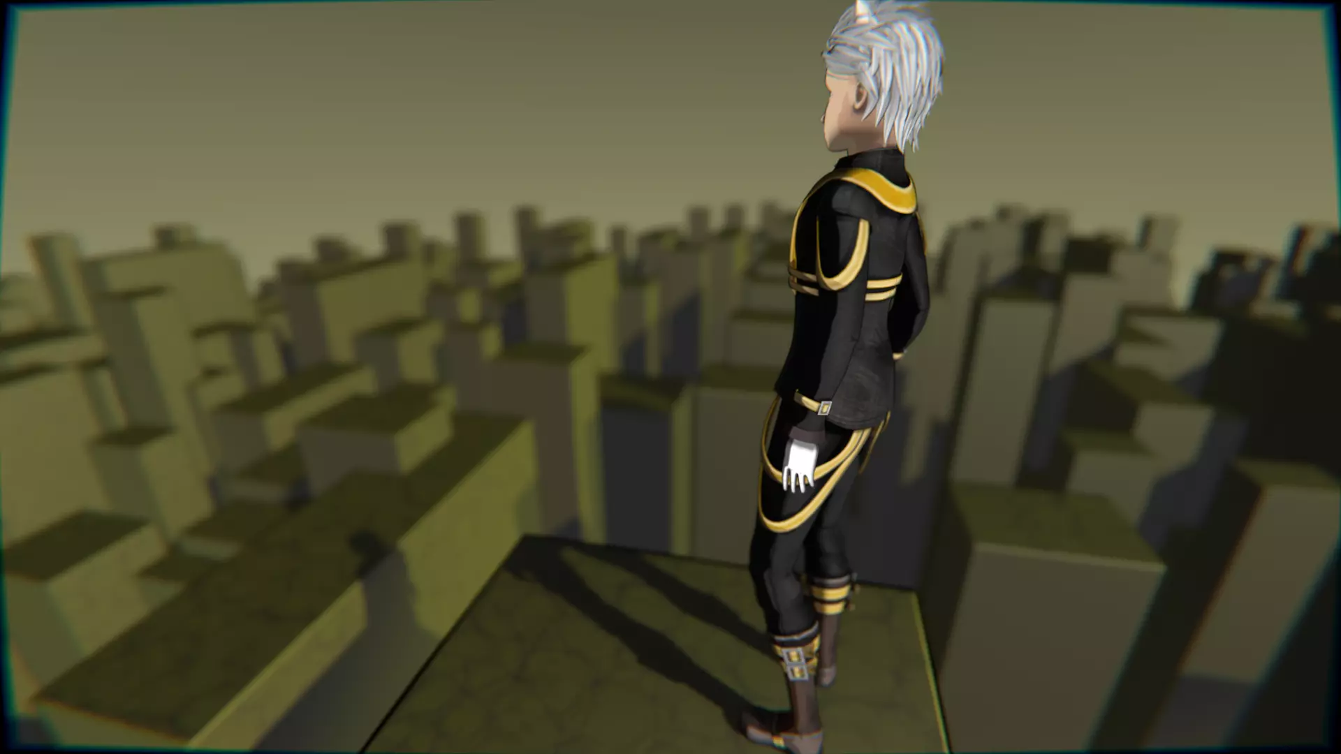 Neko Male Character Acrobatic Stunt animation Low-poly 3D model_26