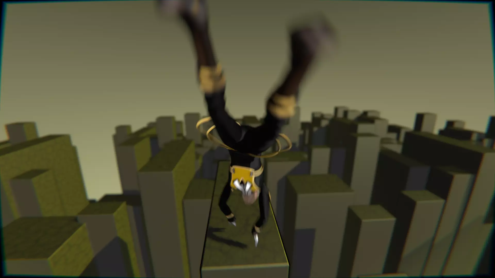 Neko Male Character Acrobatic Stunt animation Low-poly 3D model_27