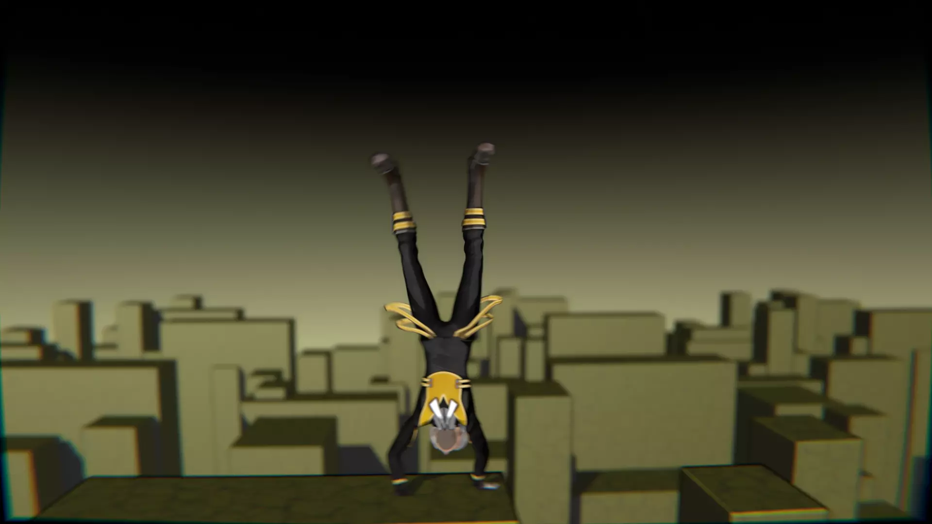 Neko Male Character Acrobatic Stunt animation Low-poly 3D model_11