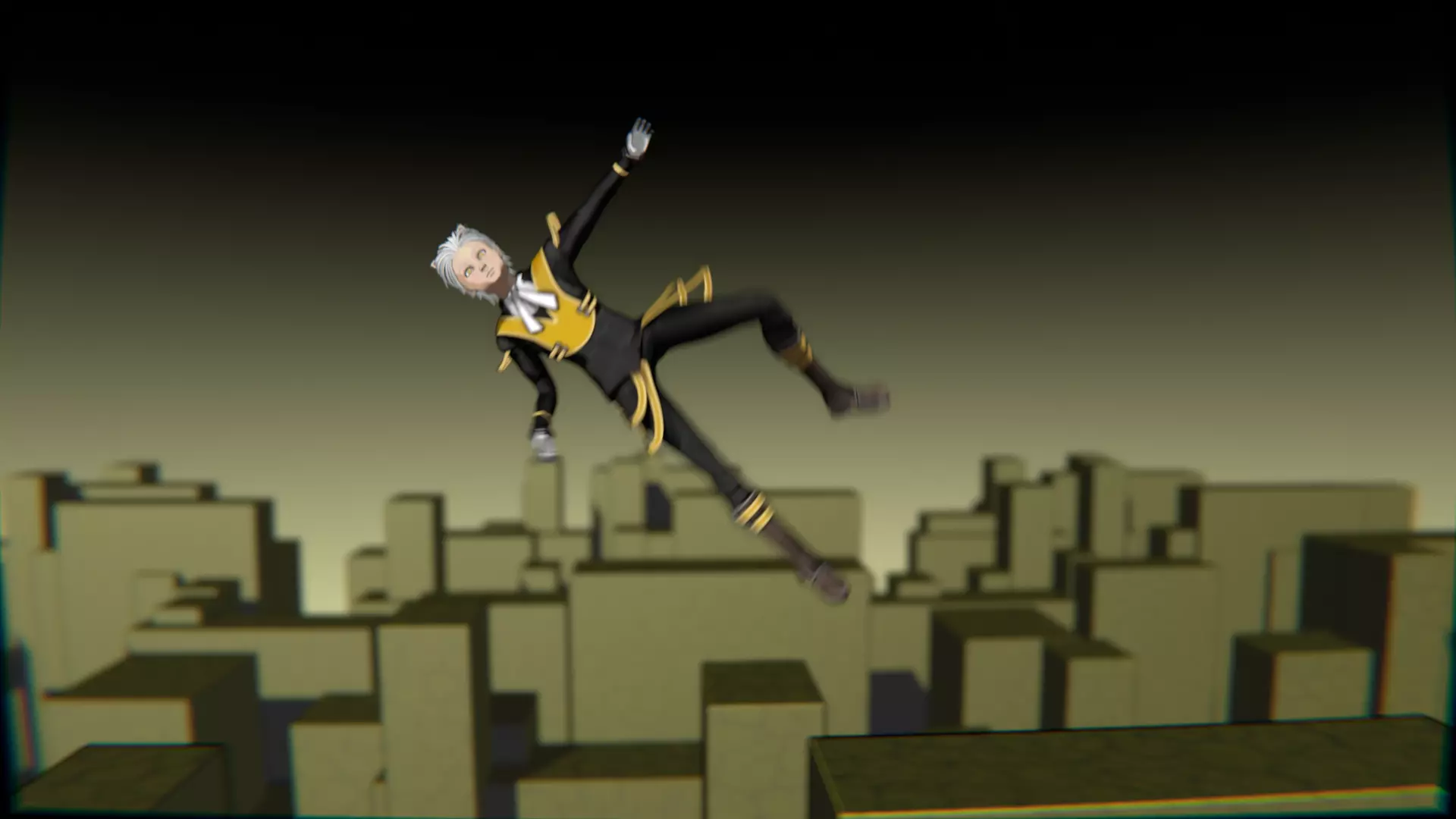 Neko Male Character Acrobatic Stunt animation Low-poly 3D model_12