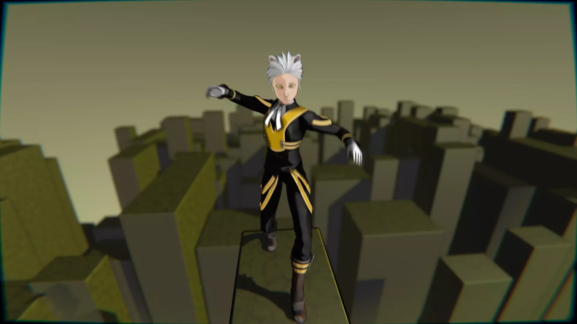 Neko Male Character Acrobatic Stunt animation Low-poly 3D model_25