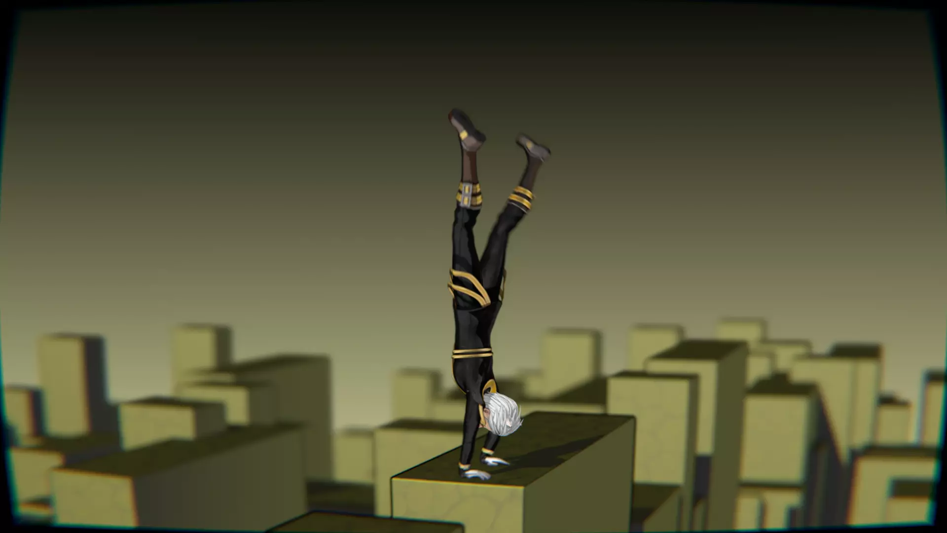 Neko Male Character Acrobatic Stunt animation Low-poly 3D model_6