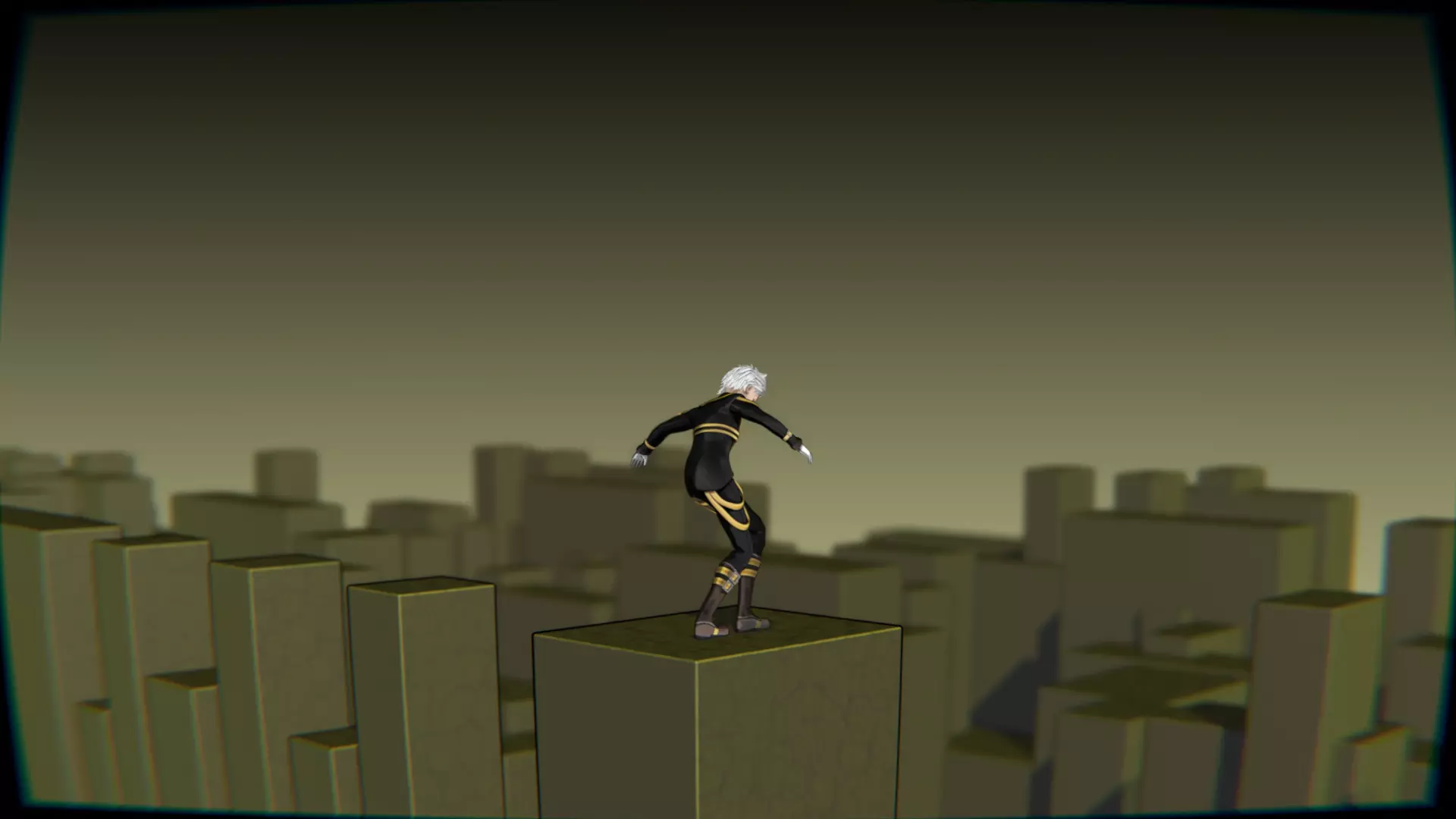 Neko Male Character Acrobatic Stunt animation Low-poly 3D model_8