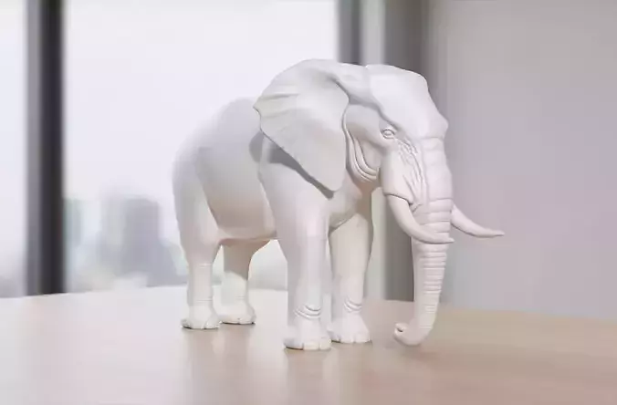 Realistic Elephant 3D Printable