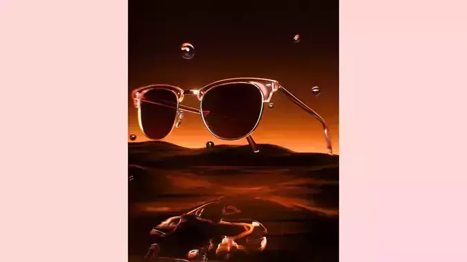Glasses Product Promotion Scene Octane Render 3D model