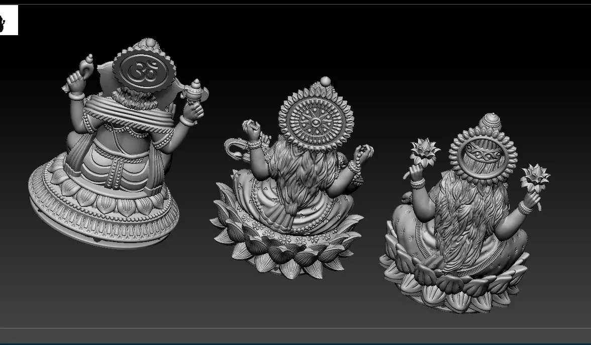 Laxmi Ganesh Saraswati  3D print model 3D print model_18