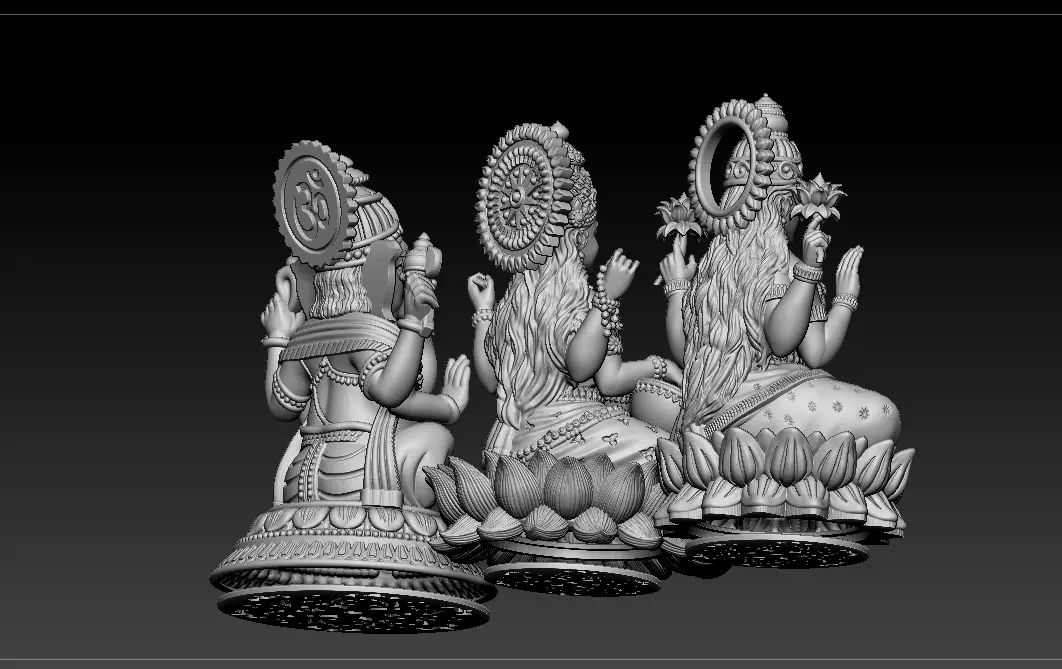 Laxmi Ganesh Saraswati  3D print model 3D print model_7