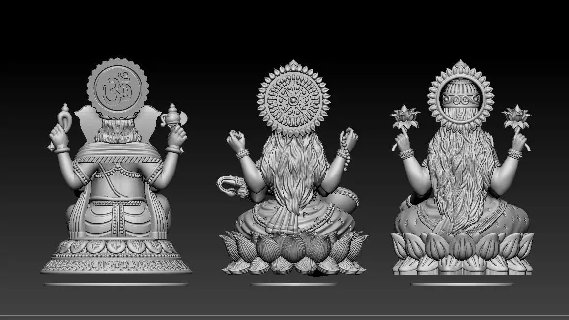 Laxmi Ganesh Saraswati  3D print model 3D print model_11