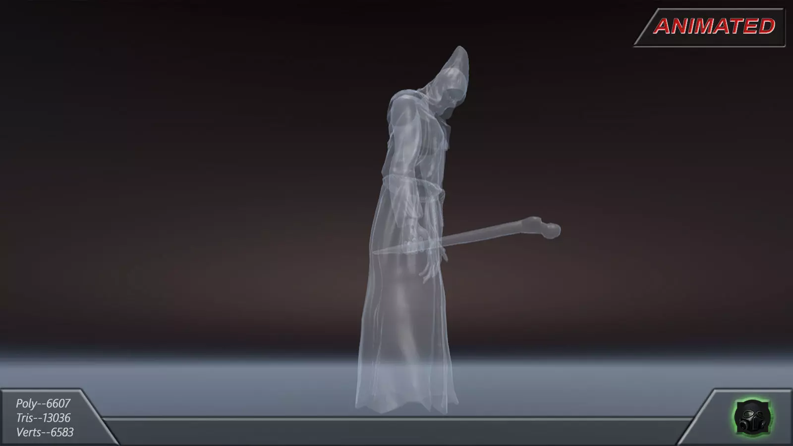 Fantasy character 11--Ghost Low-poly 3D model_6