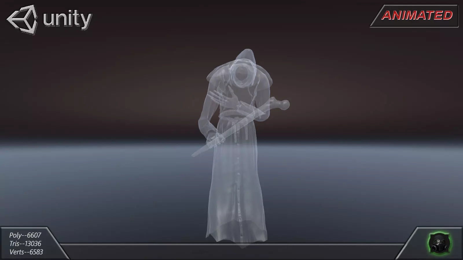 Fantasy character 11--Ghost Low-poly 3D model_2