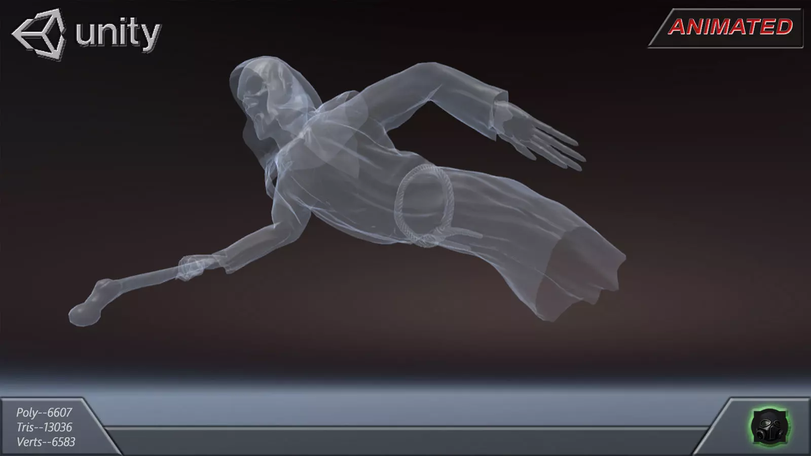 Fantasy character 11--Ghost Low-poly 3D model_3