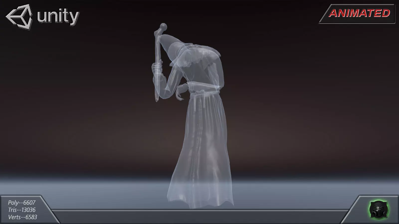 Fantasy character 11--Ghost Low-poly 3D model_0