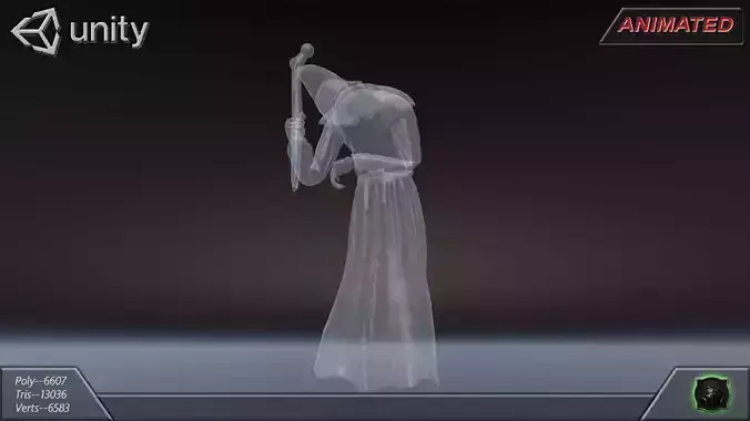 Fantasy character 11--Ghost Low-poly 3D model