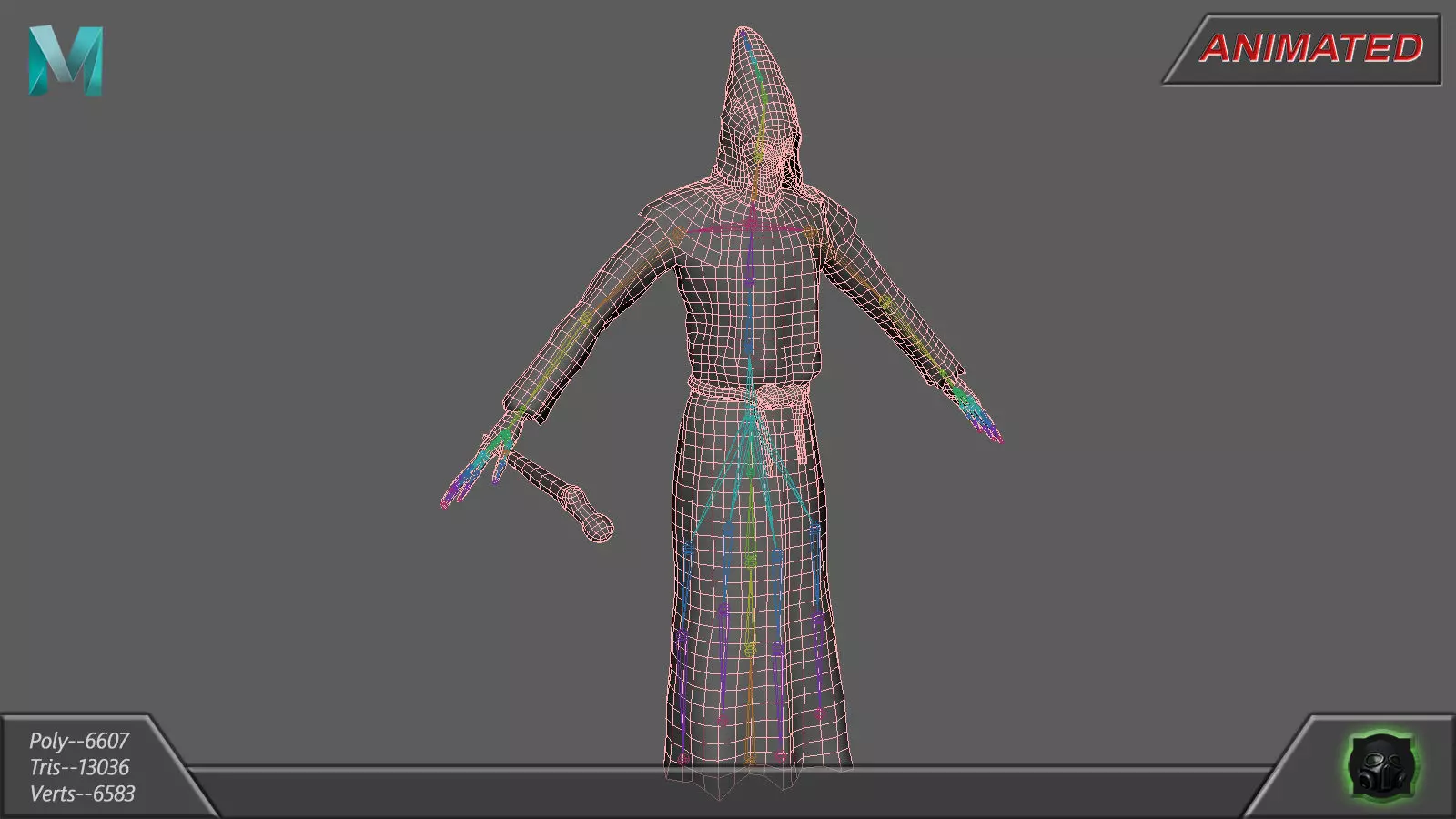 Fantasy character 11--Ghost Low-poly 3D model_11