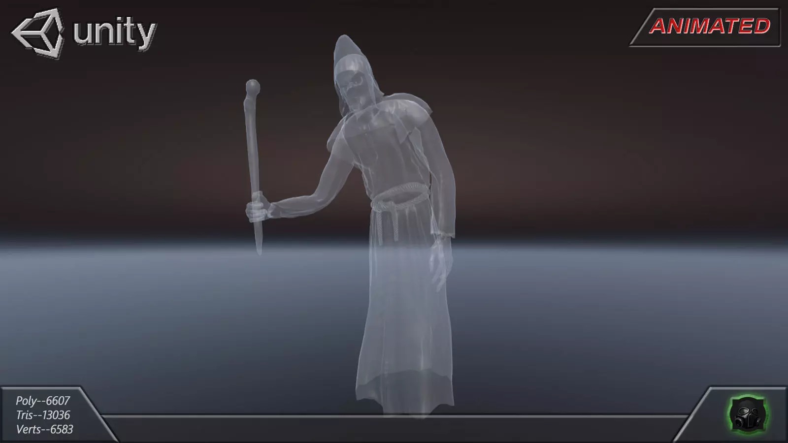 Fantasy character 11--Ghost Low-poly 3D model_7