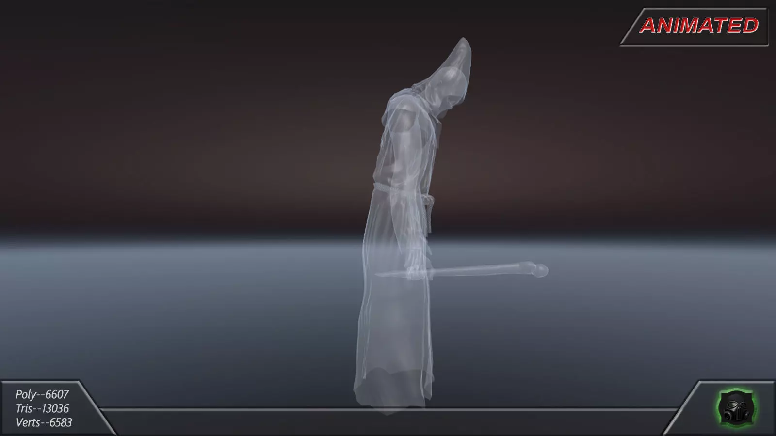 Fantasy character 11--Ghost Low-poly 3D model_8