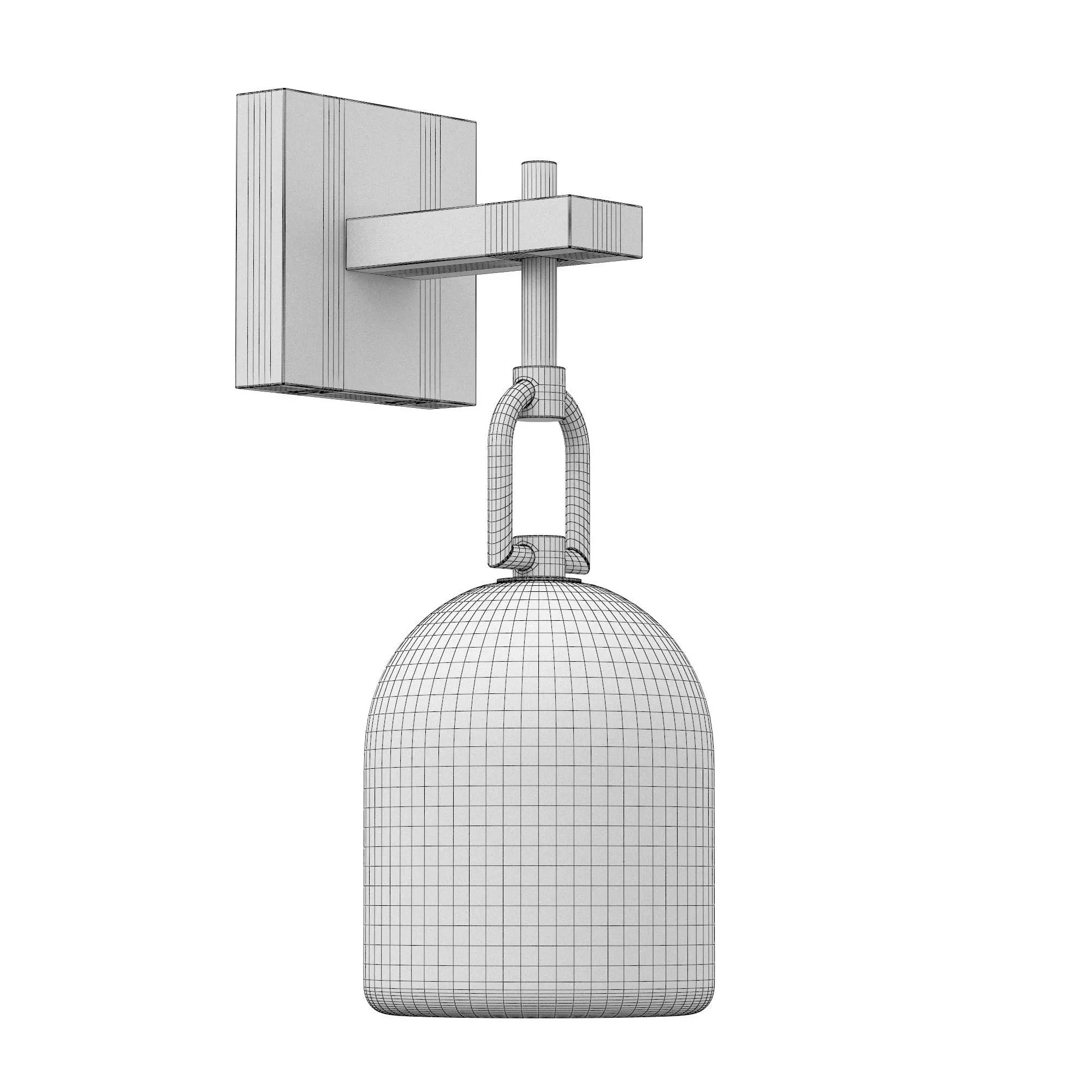 Botanist Cloche Sconce 3D model_4