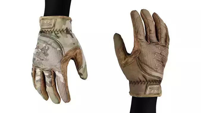 MECHANIX FASTFIT GLOVES Low-poly 3D model MECHANIX FASTFIT GLOVES Low-poly 3D model
