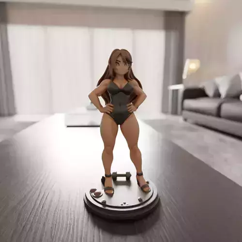 anime style fitness pin-up