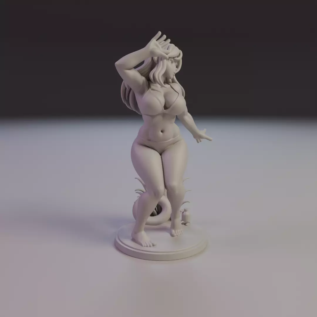beach bikini pin-up 3D print model_1