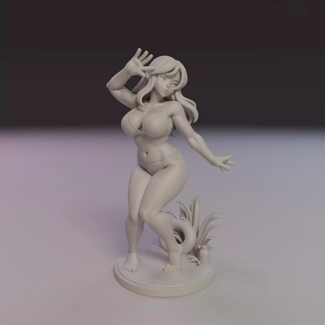 beach bikini pin-up 3D print model_11