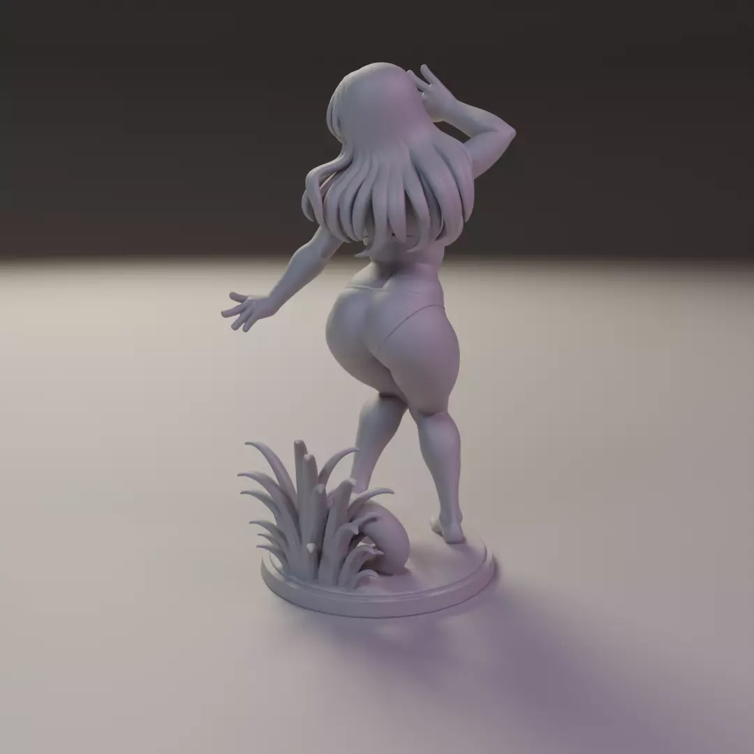 beach bikini pin-up 3D print model_7