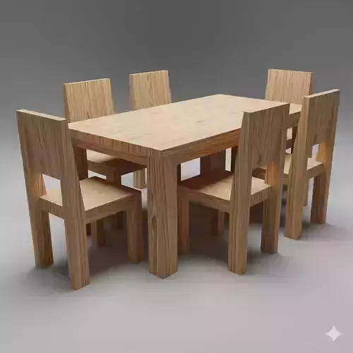 Wooden Dining Table 3D print model