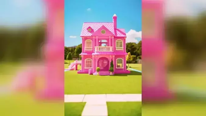 Pink Dollhouse Mansion Texture 2