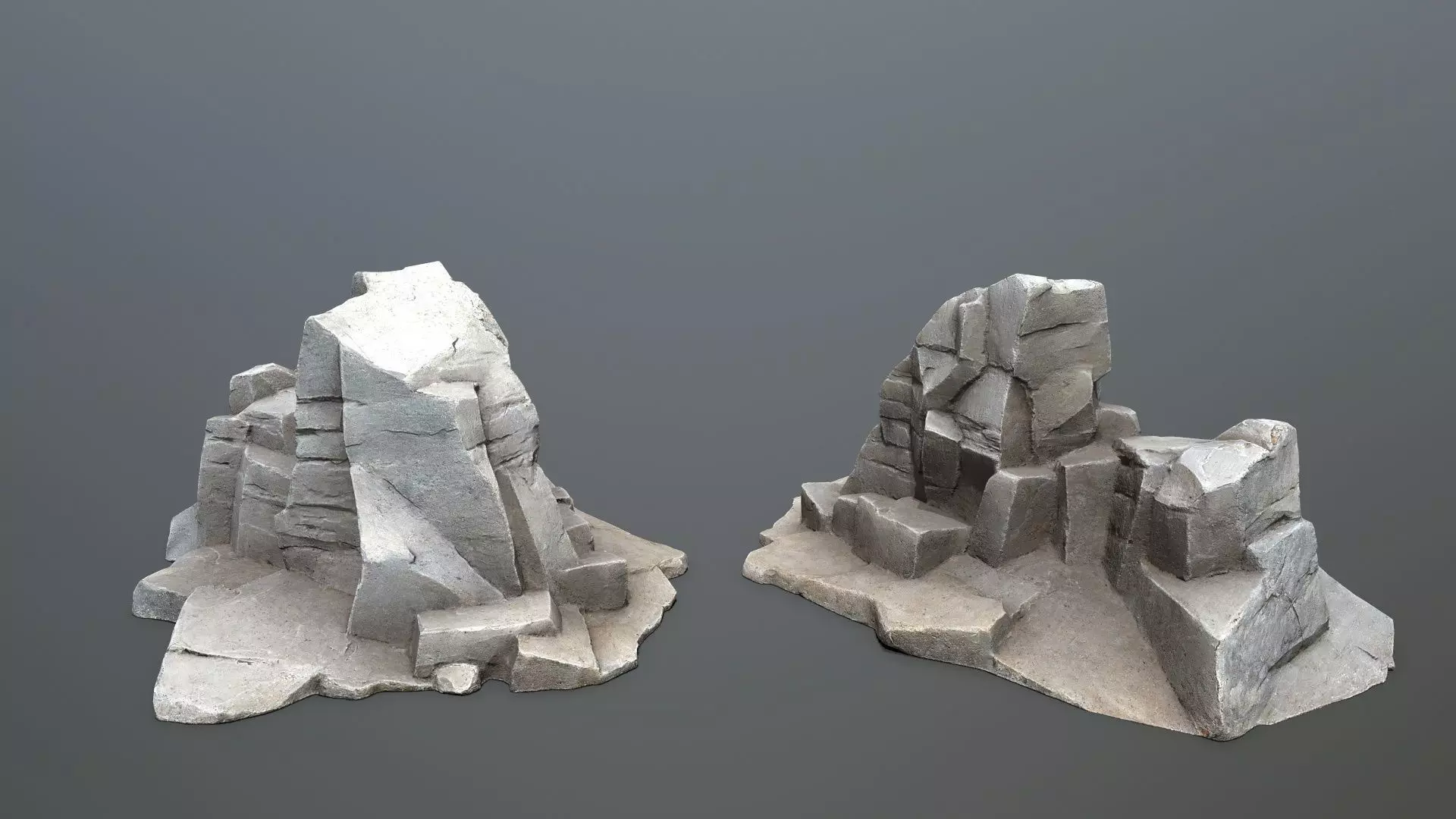 sea rocks Low-poly 3D model_6