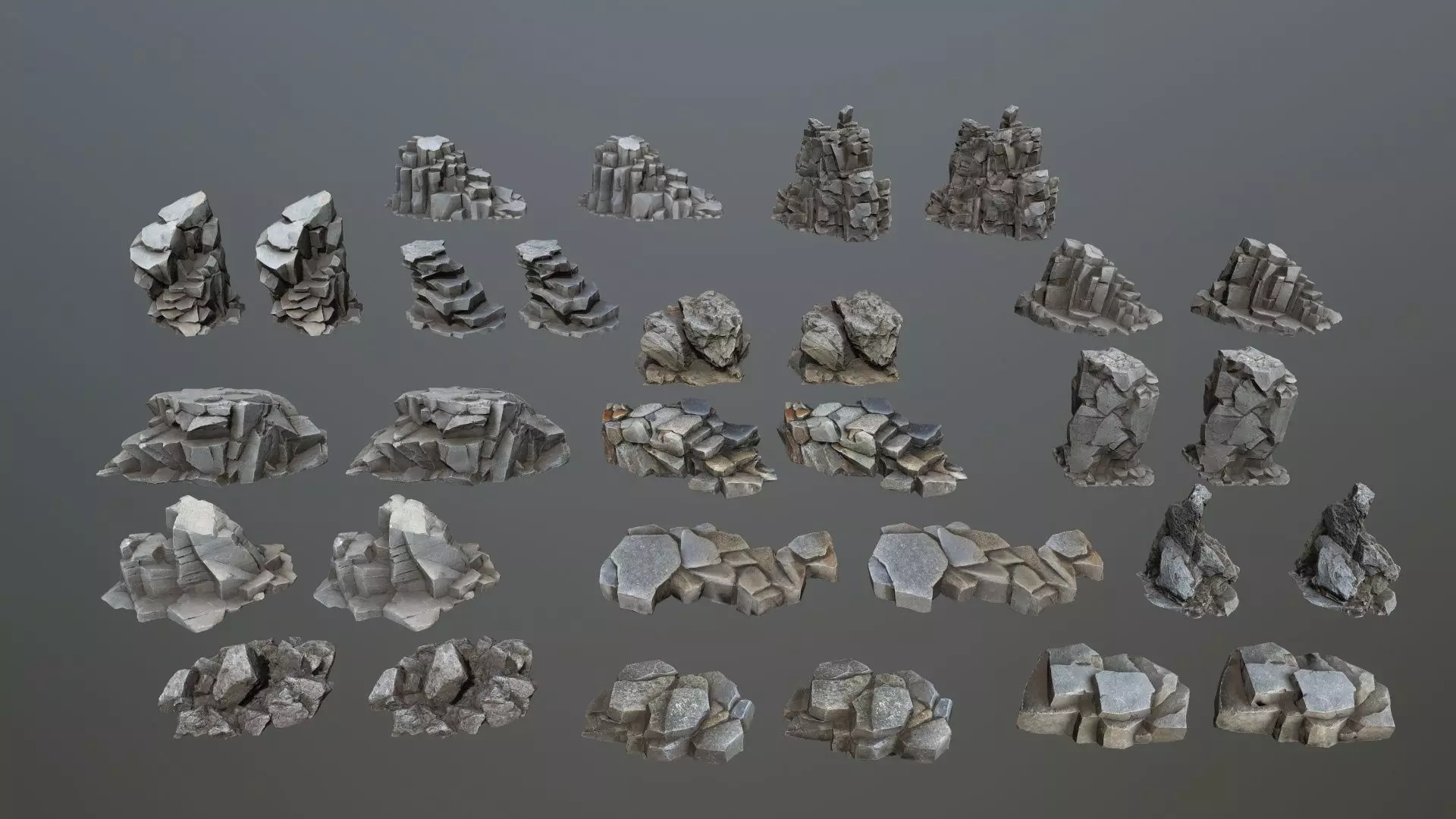 sea rocks Low-poly 3D model_32