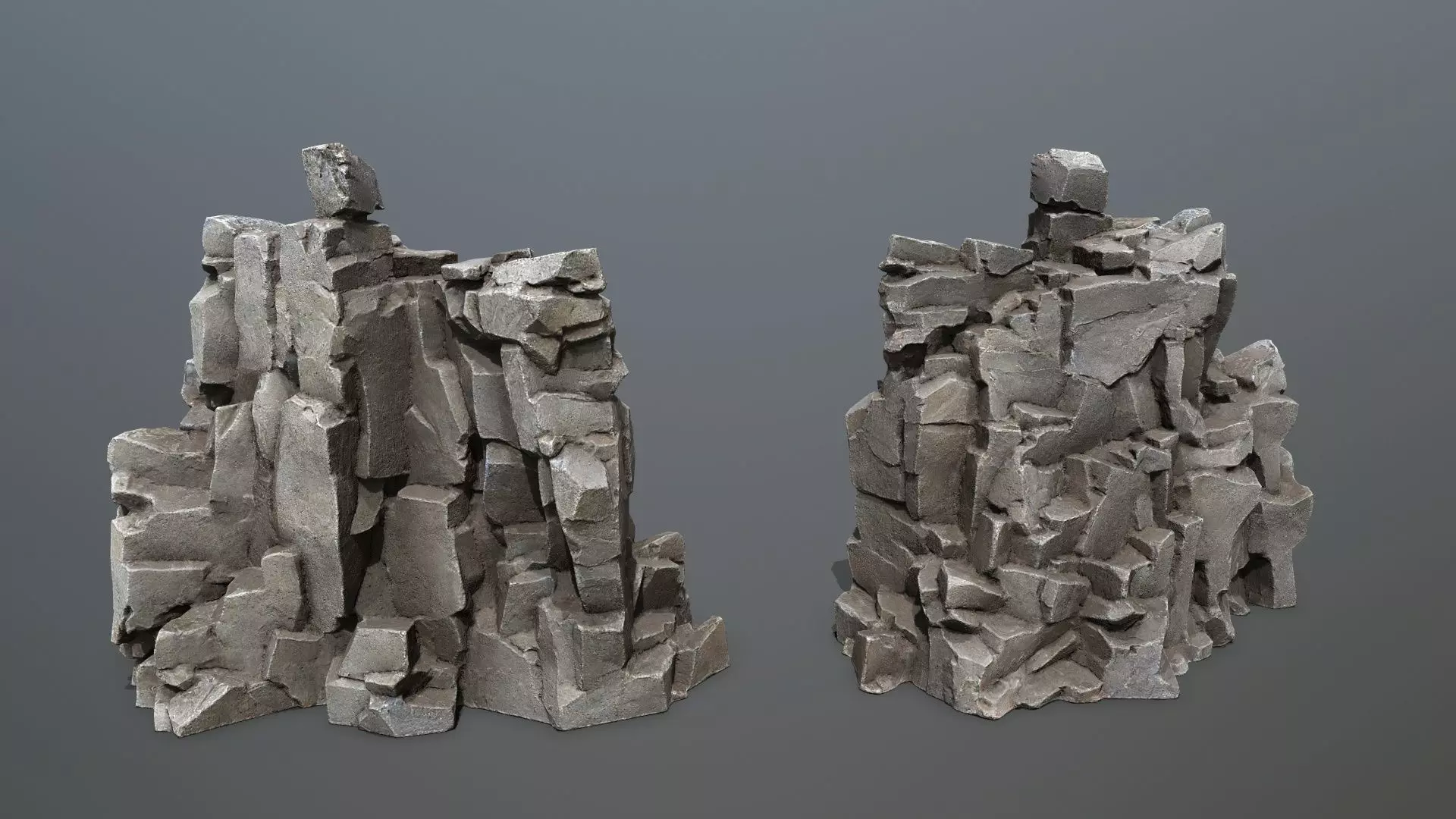 sea rocks Low-poly 3D model_16