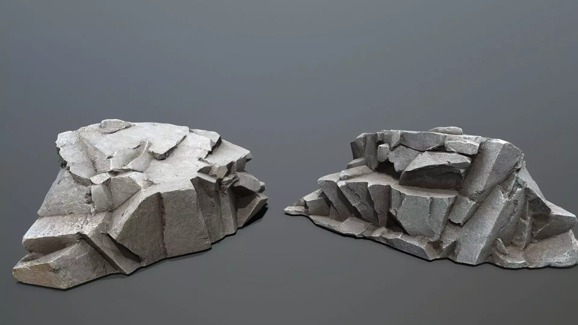 sea rocks Low-poly 3D model_8
