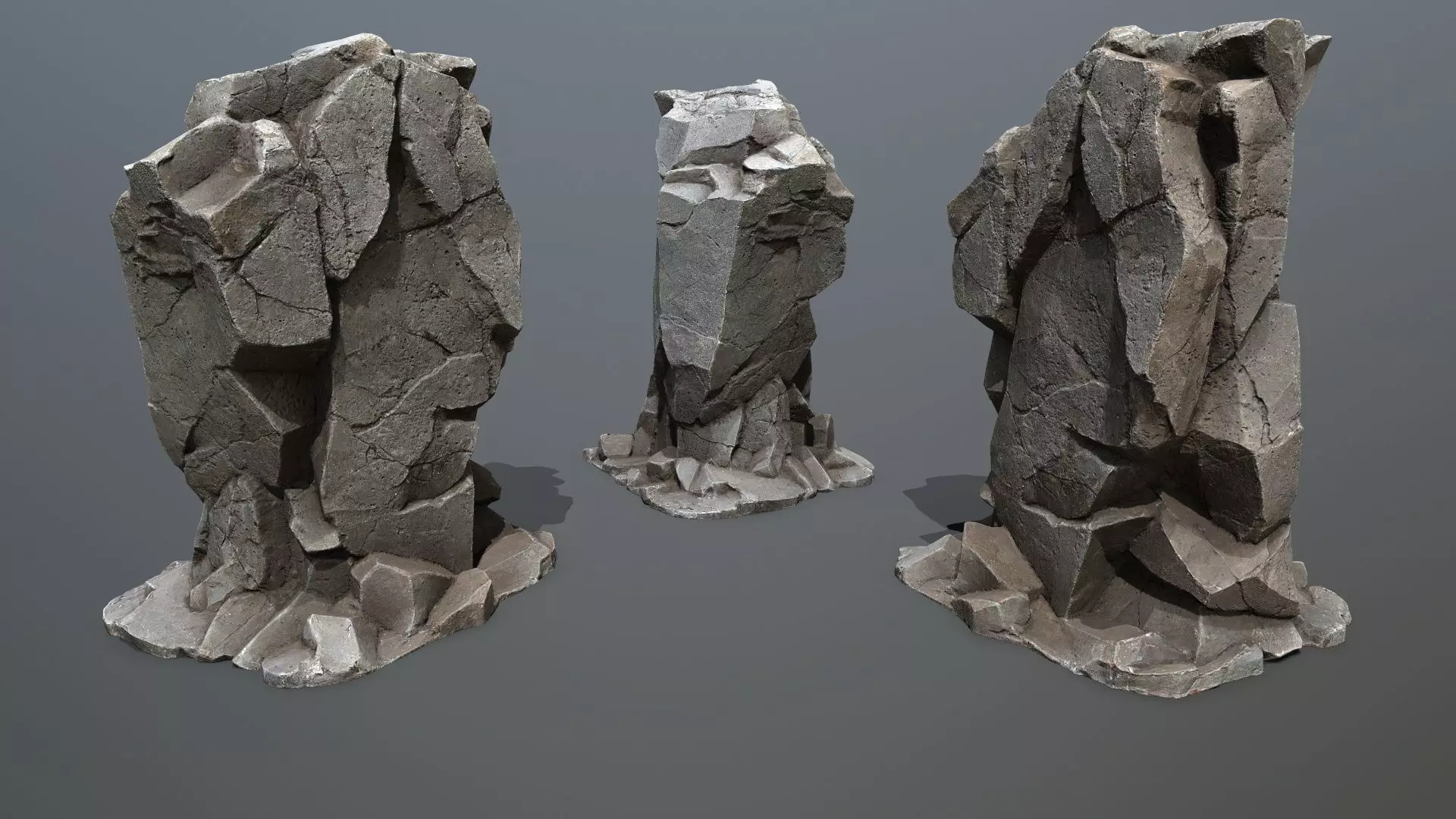 sea rocks Low-poly 3D model_4