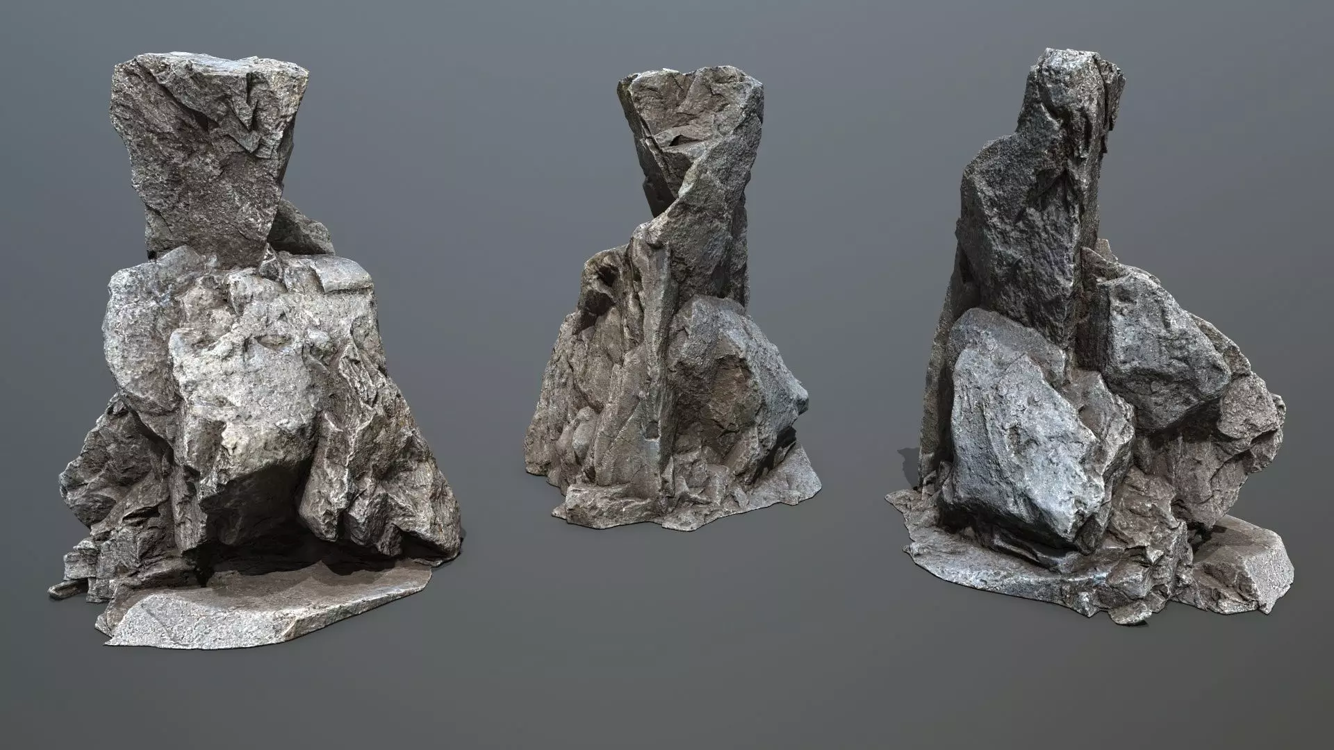 sea rocks Low-poly 3D model_7