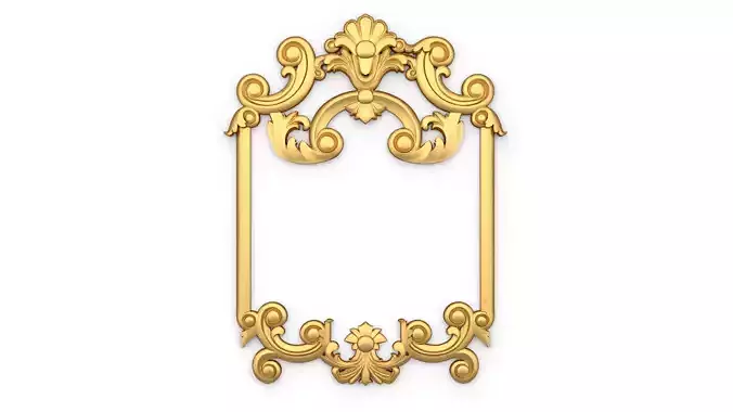 Plaster decorative frame wall ornament onlay 01