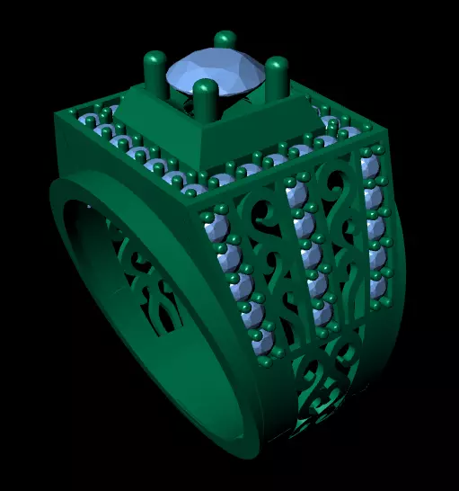 Diamonds Ring For men 3D 3D print model_0