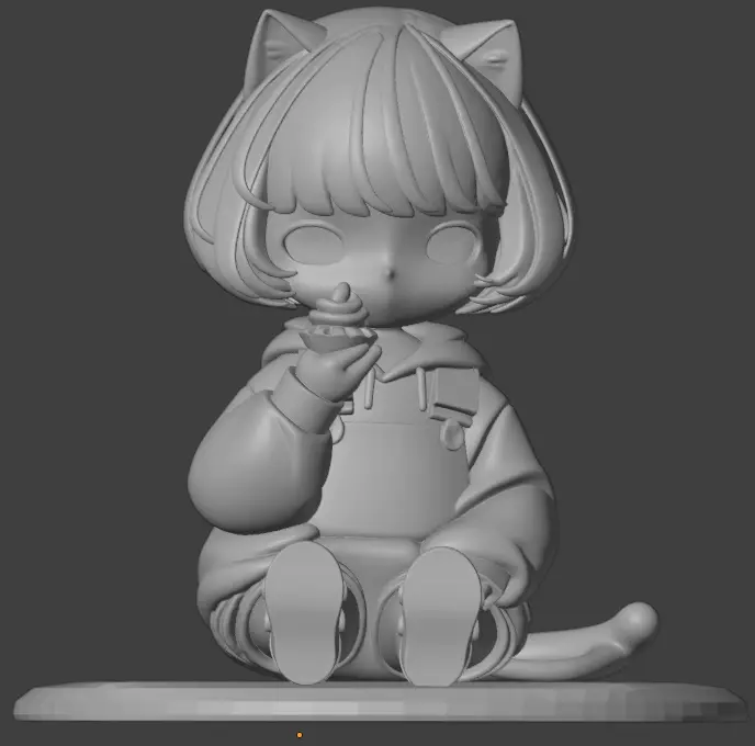 Coock kidcat Anime Girl Figure 3D Printable Model for Collectors Free 3D print model