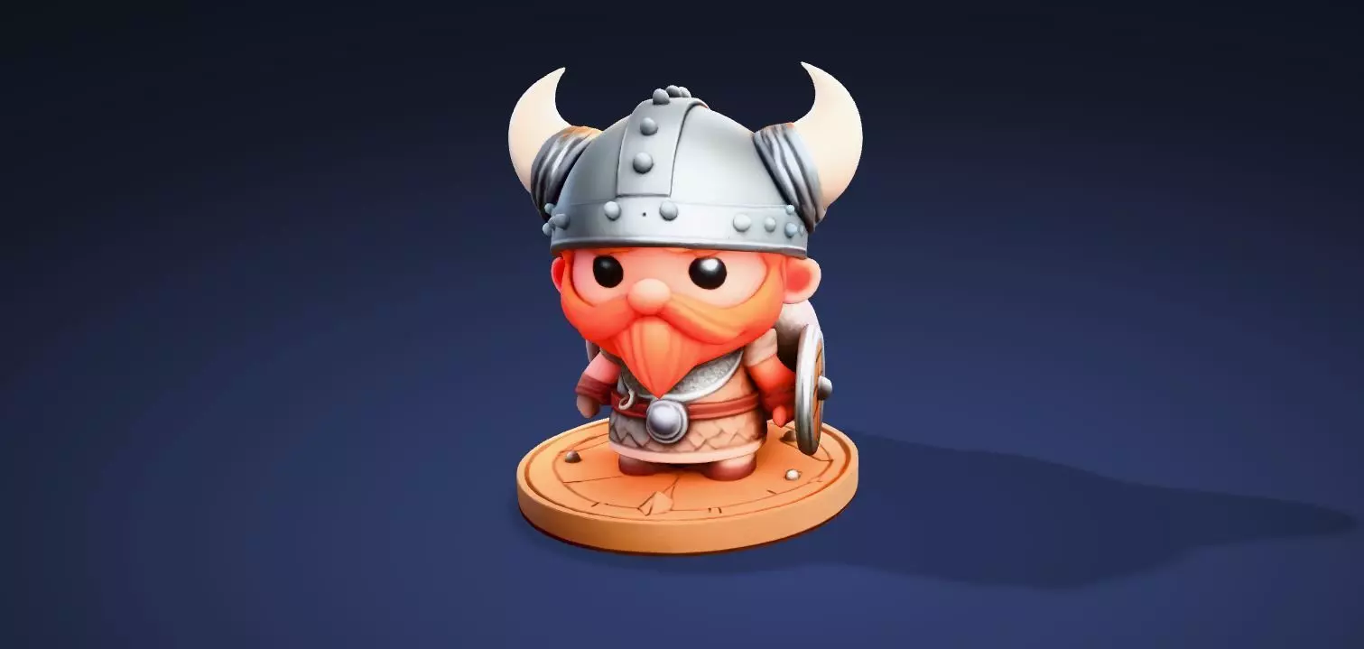 Cute 3D Viking Warrior Character for print 3D print model_14