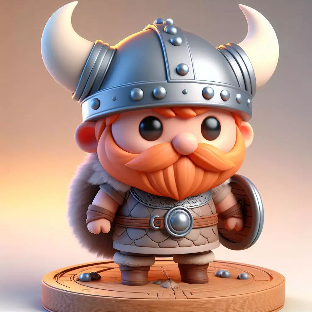 Cute 3D Viking Warrior Character for print 3D print model_0