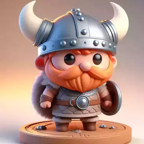 Cute 3D Viking Warrior Character for print 3D print model