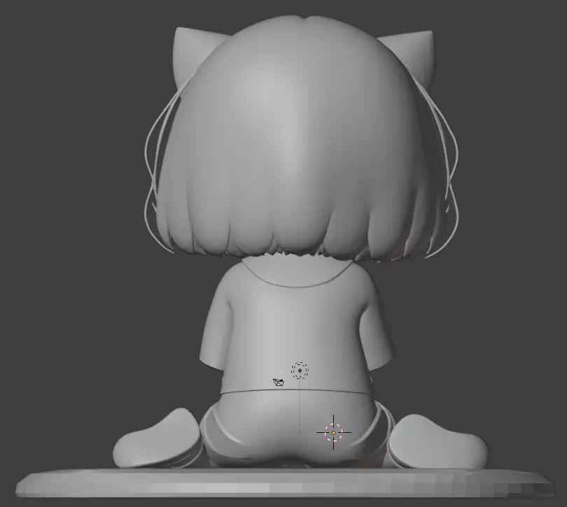 Cry cat Anime Girl Figure STL 3D Printable Model Free 3D print model_3