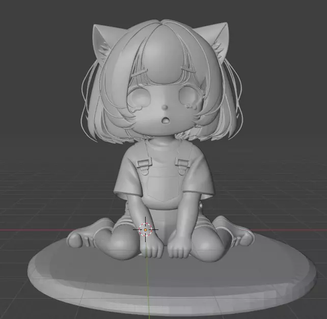 Cry cat Anime Girl Figure STL 3D Printable Model Free 3D print model_0
