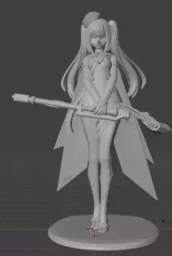 Fantasy Pink  Figure STL 3D Printable Model for Collectors