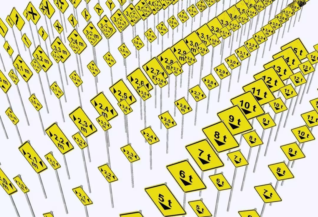 Brazilian Traffic Signs Pack - 892 3D Regulatory e Warning Signs 3D model_22