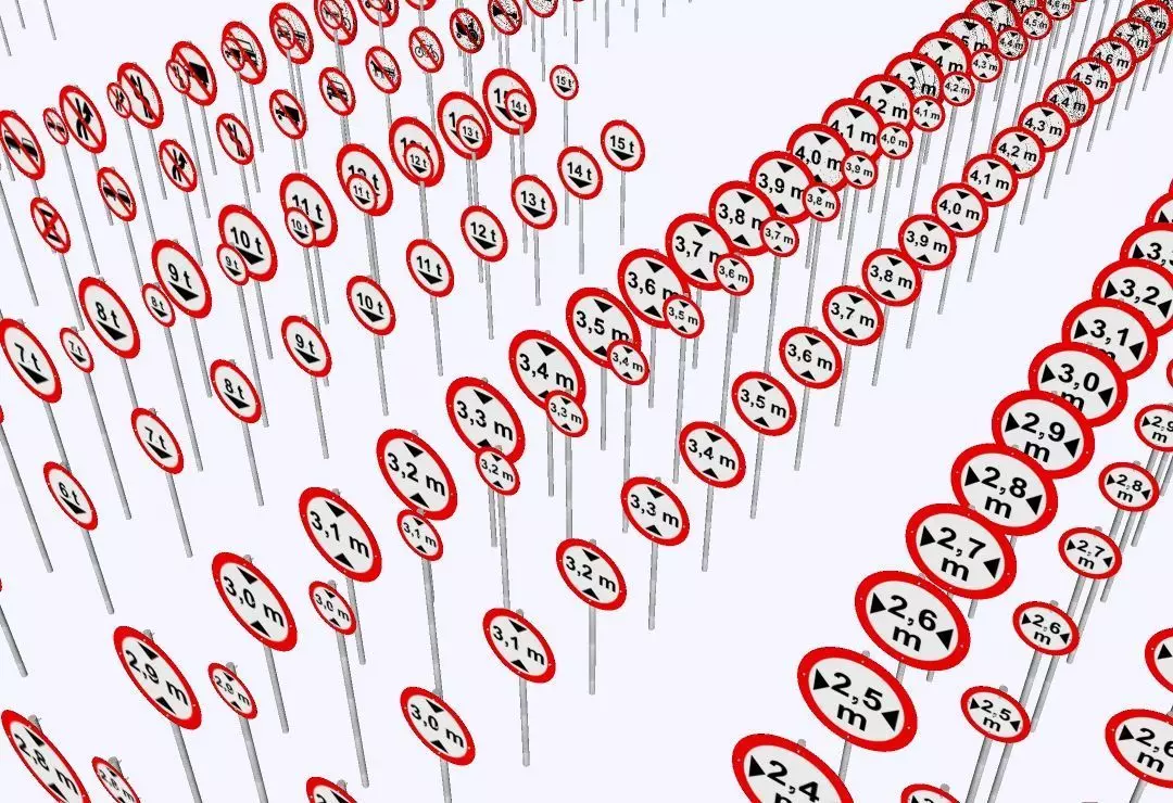 Brazilian Traffic Signs Pack - 892 3D Regulatory e Warning Signs 3D model_18